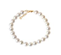 Bracciale braccialetto di perle oro giallo 375 con perle coltivate d'acqua do...
