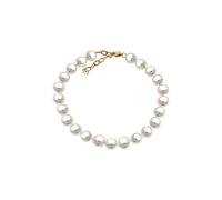 Bracciale braccialetto di perle oro giallo 585 con perle coltivate d'acqua do...