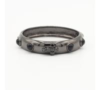 bracciale braccialetto donna ragazza rigido zirconi cabochon nero bianco rosso