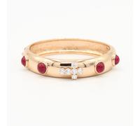 bracciale braccialetto donna ragazza rigido zirconi cabochon nero bianco rosso