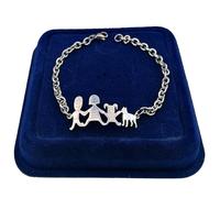 Bracciale Braccialetto Famiglia Acciaio Mamma Papà Figlio Maschio Cane M11
