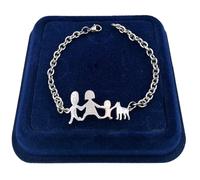 Bracciale Braccialetto Famiglia Acciaio Mamma Papà Figlio Maschio Cane M11