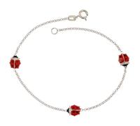 Bracciale braccialetto oro Bianco 18 kt. coccinella donna bimbi portafortuna