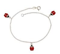 Bracciale braccialetto oro Bianco 18 kt. coccinella donna bimbi portafortuna