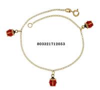 Bracciale braccialetto oro Giallo 18 kt. coccinella donna bimbi portafortuna