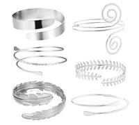 Bracciale braccio, 6pcs braccio armato gioielli per donne set di bracciali in metallo regolabile per feste, spettacolo, foto, ballo e indossamento quotidiano
