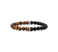 bracciale cai men elasticizzato acciaio inox occhio di tigre onice marrone ne...