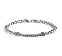 Bracciale catena cuban e catena snake piatta centrale con trama puntinata