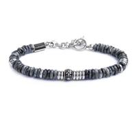 Bracciale catena dischetti in pietra e acciaio