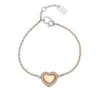 Bracciale catena e tessuto con cuore