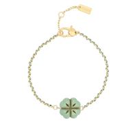 Bracciale catena e tessuto con quadrifoglio