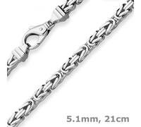 Bracciale Catena Reale Gioiello In Argento 925 Rodio 21Cm