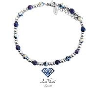 Bracciale, Cavigliera, Collana "Caffè Macchiato" Pietra Naturale e Acciaio Inox