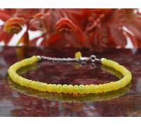 Bracciale/cavigliera con perline lisce opale giallo naturale etiope