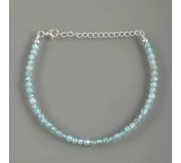 Bracciale/Cavigliera Minimilast Micro Sfaccettata Tonda Apatite Blu Cielo...
