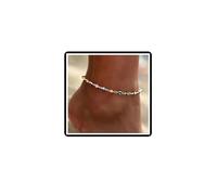 Bracciale cavigliera occhio diabolico Boho Cavigliera occhio turco multicolore Occhio azzurro Catena piede estivo Gioielli per donne Ragazze (Oro)