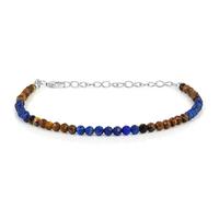 Bracciale/cavigliera originale in lapislazzuli con perle di pietre preziose s...