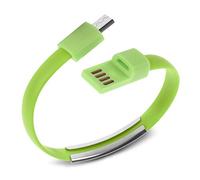 Bracciale cavo dati usb per smartphone Samsung caricabatteria in silicone unisex. MEDIA WAVE store (Verde)