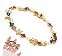 Bracciale celeste, per gioielli alla colorati in lega spirituale - Gioielli per braccialetti con luna e sole - per fidanzata, moglie, madre, appuntamento, ballo di scuola, occasioni