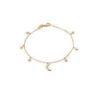 Bracciale Charm Ciondolo Luna & Stella Oz In Oro Placcato 18 Carati 750/000