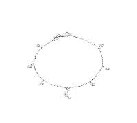 Bracciale Charm Croissant Di Luna & Stella Oz In Argento Massiccio Rodio 925/000