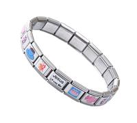 Bracciale Charm Italiano - Braccetto A Maglie In Acciaio Inossidabile Fatto A Mano - Per Gioielli Di Moda Per Viaggio Campeggio Banchetto E Appuntamento