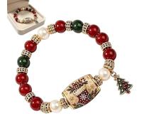 Bracciale charm natalizio Bracciale regolabile con perline alla per le