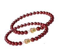 Bracciale cinabro FengShui Calabash, bracciale di ricchezza cinabro Fengshui, bracciale Feng Shui Calabash per ricchezza e protezione Amuleto di buona fortuna per donne/uomini (2pcs)