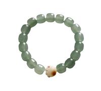 Bracciale cinese naturale verde giada bianca artiglio di gatto agata cristallo delicato liscio giada fortunata perline uomini e donne estate cinese Hanfu cheongsam indossare ornamenti abbinati/886(Dar