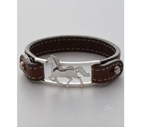 Bracciale cinturino pelle cavallo realizzato a mano in argento titolo 925 Luce