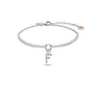 Bracciale Comete Stella lettera portafortuna argento e zirconi (F)