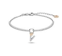 Bracciale Comete Stella lettera portafortuna argento e zirconi (V)