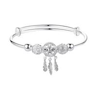Bracciale compatibile con bracciale rigido da donna, delicato, con gancio, gioiello fatto a mano, regalo di Natale e San Valentino.