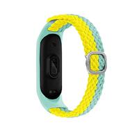 Bracciale compatibile con Mi Band 6 7 Cinturino elastico regolabile in nylon intrecciato Miband4 Miband 5 Cinturino Correa compatibile con Xiaomi Mi Band 4 3 5 6 7 ( Color : Cyan-yellow , Size : Mi ba