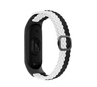 Bracciale compatibile con Mi Band 6 7 Cinturino elastico regolabile in nylon intrecciato Miband4 Miband 5 Cinturino Correa compatibile con Xiaomi Mi Band 4 3 5 6 7 ( Color : Black white-01 , Size : Mi