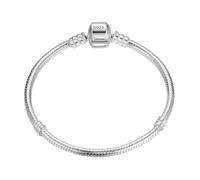 Bracciale compatibile Pandora Donna Argento 925 - Catena Snake per Charms, chiusura sicura, gioielli raffinati, 17cm, Metallo, Nessuna pietra preziosa