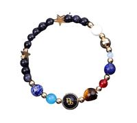 Bracciale con 12 Costellazioni per Uomo E Donna - Bracciale con Segni Zodiacali Pietra Arenaria Blu Naturale Fatto A Mano con Perline Regalo Di Gioielli Astrologici E Oroscopi per Coppia Capricorno