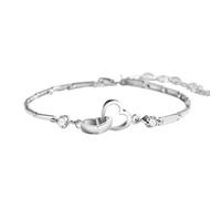 Bracciale con 2 cuori intrecciati di madre e figlia, amore, da madre a figlia, l'amore tra madre e figlia è un gioiello punk eterno, Taglia unica, lega di alluminio, Nessuna pietra preziosa