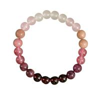 Bracciale con ametista rosa cubico Coppia regali d'amore Bellissimi gioielli Braccialetti perline in vera pietra fatti a mano(Love Self)