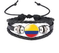 Bracciale con Bandiera della Colombia - Bracciale Rigido con Perline Regolabile in Tessuto Multistrato Vintage, Braccialetti per Gioielli con Paesi del Sud America Accessori Rega