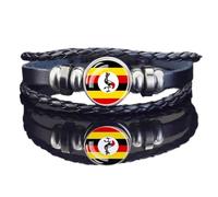 Bracciale Con Bandiera Dell'Uganda - Braccialetti Accessori Intrecciati Nazionali Multistrato Bracciale Regolabile, Per Uomo Donna, Accessorio Selvaggio Per Feste Da Indossare Ogni Giorno, Come Mostr