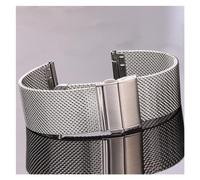 Bracciale con cinturino in maglia milanese Loop 16mm 18mm 20mm 22mm 24mm Argento Nero Smart Watch Band 4 5 Pro Strap(Silver,22mm)