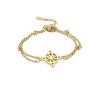 Bracciale con ciondolo a forma nodo geometrico strega celtica da donna, in acciaio inox, per stregoneria, catena d ' amore, braccialetti con nodo strega per donna e uomo, amuleto per uomo, doppio