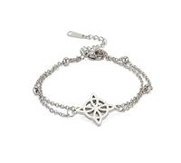 Bracciale con ciondolo a forma nodo geometrico strega celtica da donna, in acciaio inox, per stregoneria, catena d ' amore, braccialetti con nodo strega per donna e uomo, amuleto per uomo, doppio