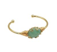 Bracciale con ciondolo ovale in ametista glitterata in stile palazzo retrò - Gioielli eleganti for donna(TianheStone)