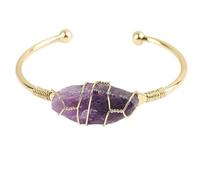 Bracciale con cristalli a spirale in pietra naturale | Bracciale con cristalli irregolari for lo stile boho(Amethyst)