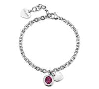 Bracciale Con Cristallo Fucsia E Cuore Sagapo Da Donna Regalo Per Natale SKT62