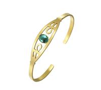Bracciale con croce Ankh Chiave della vita egiziana africana Bracciale rigido Amuleto dell'antico Egitto Gioielli religiosi Regalo per donne e uomini (oro)