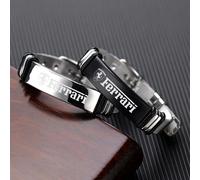Bracciale con emblema Ferrari regolabile in acciaio inossidabile Donna Uomo Regalo per Ferrari 488 Roma F8 SF90 812 360 FF F430 LaFerrari Amalfi