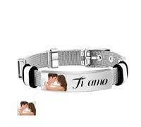 Bracciale Con Foto Personalizzata- Bracciale Uomo Personalizzato Bracciale Personalizzato Donna Incisione Nome Nome/Anniversario/Icone Bracciali Festa Del Papà Regali Per Lui